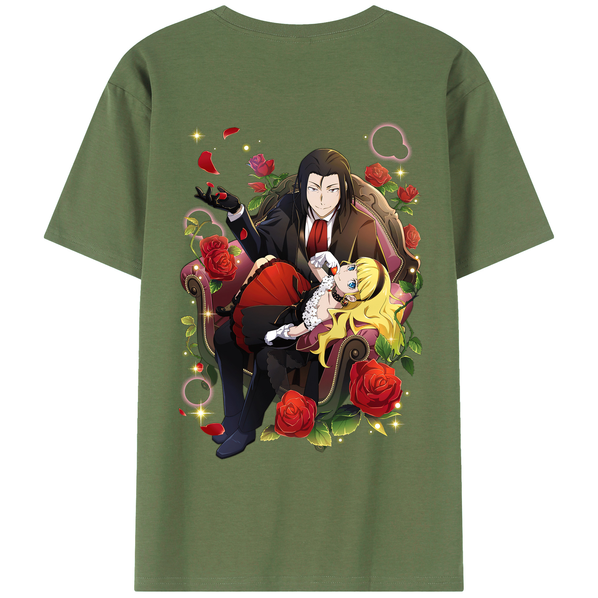 （画像用） 文豪ストレイドッグス Bungo Stray Dogs 綿100％ メンズ半袖Tシャツ（バックプリント） 通気性